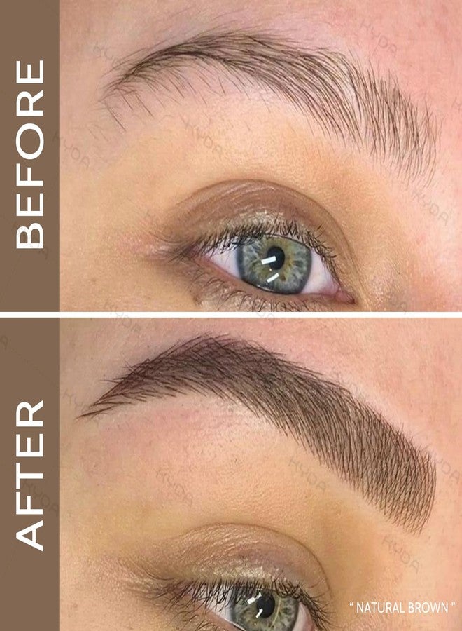 KYDA 2 Pcs Tinted Eyebrow Cream, Ultra-Fine Brush Tinted Brow Gel, Waterproof Smudgeproof Eyebrow Mascara, Long Wear, Natural Brow Makeup without Clumping, Natural Brown - Image 2
